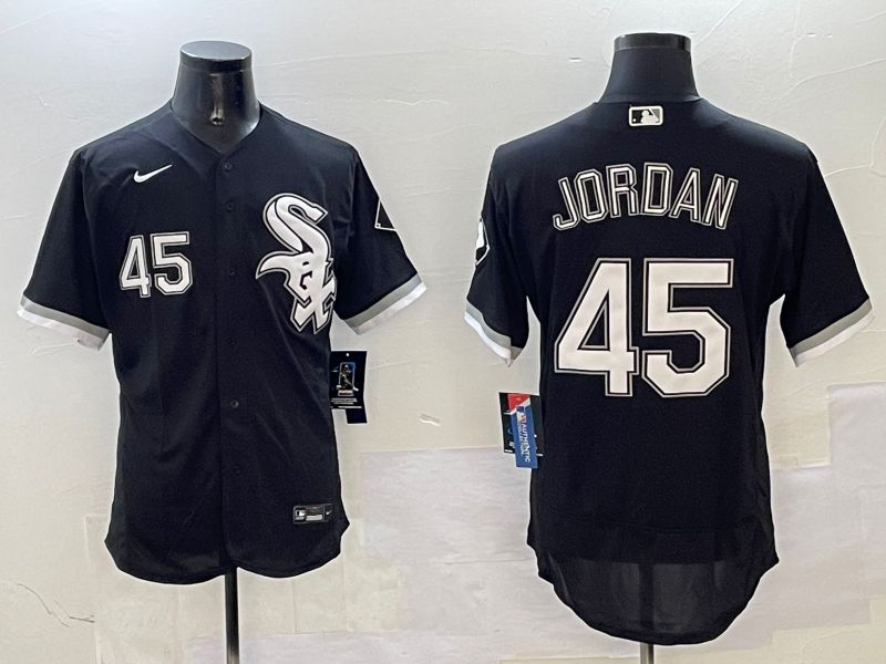 Men Chicago White Sox #45 Jordan Black Elite 2025 Nike MLB Jersey style 1